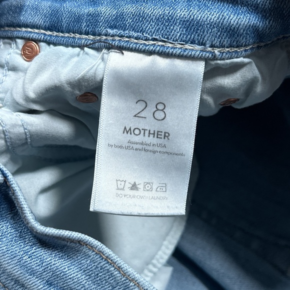 Mother High Waisted Rider Skimp Dreamer Distressed Straight Jeans Womens 28 - Picture 9 of 13